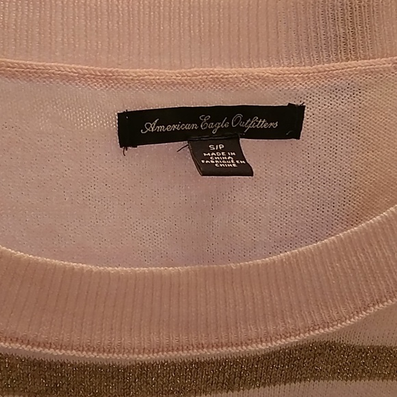 American Eagle pink metallic striped sweater - Picture 4 of 7
